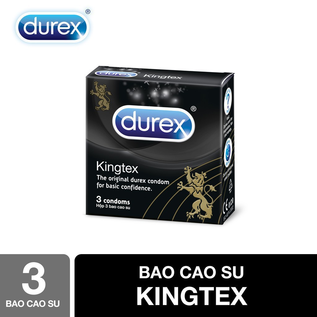 Bao cao su Durex Kingtex giá rẻ hộp 3 cái Chính hãng