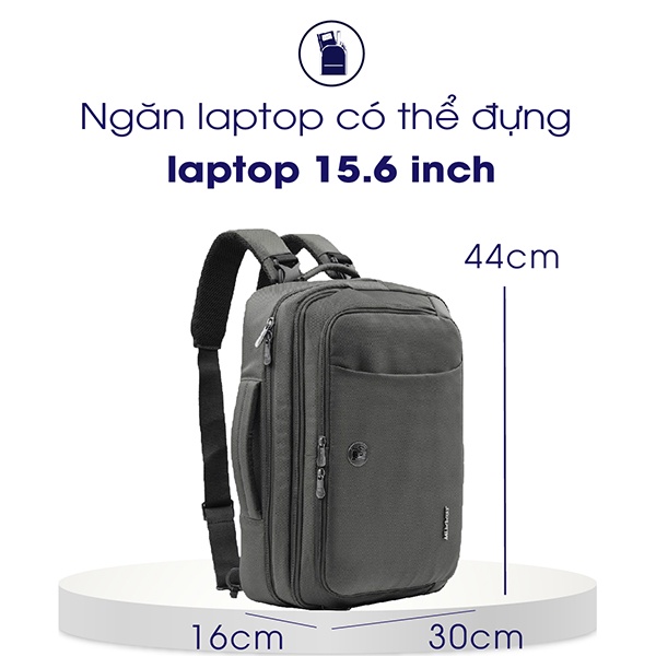 Balo laptop đa năng 15.6 inch Mikkor The Gibson Briefcase, balo đựng máy tính, cặp xách thời trang cao cấp