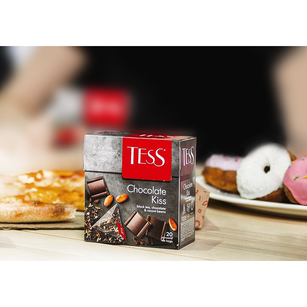 TRÀ ĐEN VỊ CHOCOLATE TÚI LỌC KIM TỰ THÁP - TESS CHOCOLATE KISS