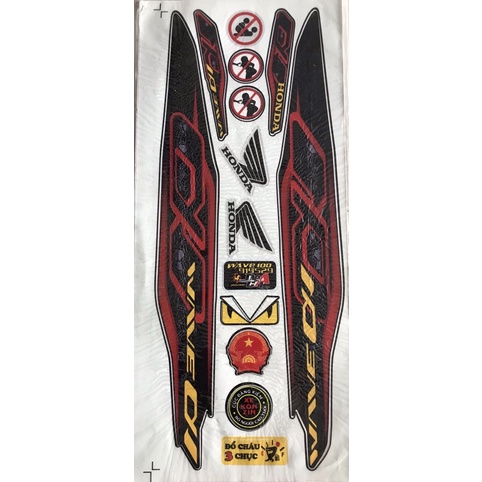 Tem rời Wave Alpha - ĐỎ ĐEN (50cc, 100cc)