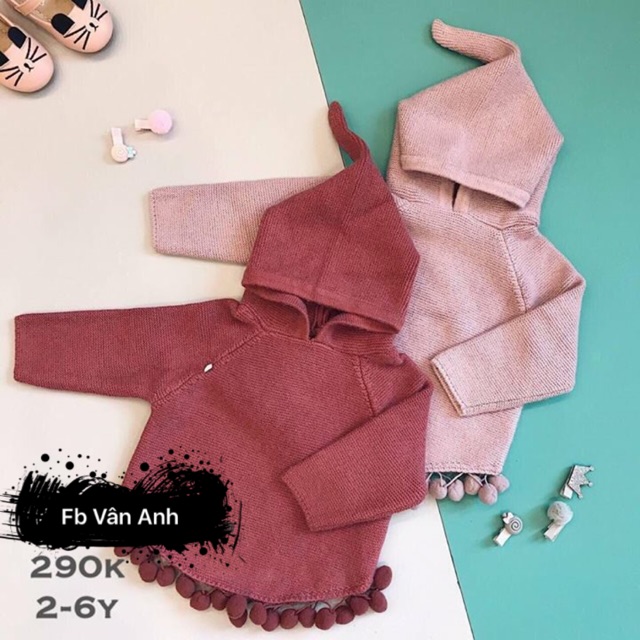 Áo choàng len cho bé gái