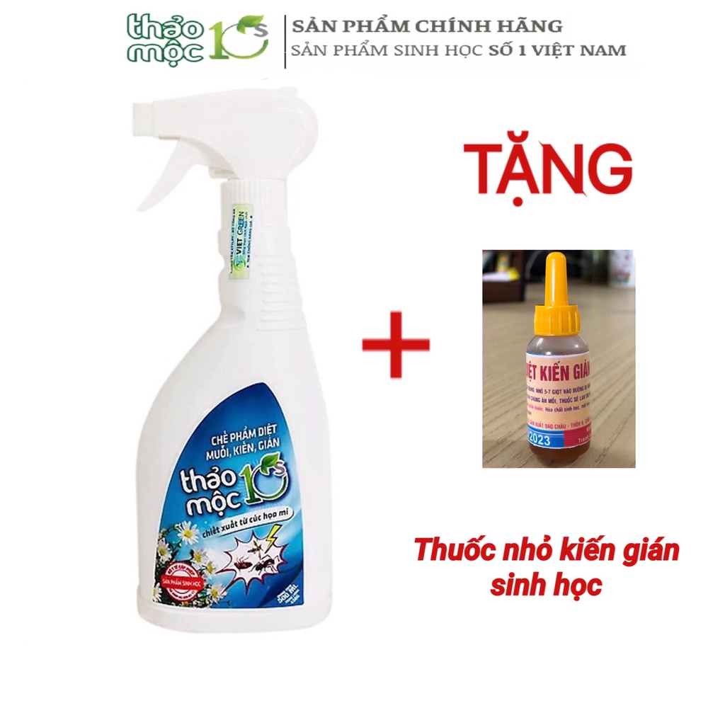 [Kèm quà ] Bình xịt diệt côn trùng  Muỗi Kiến Gián  Sinh Học 100% THẢO MỘC 10S - An toàn hiệu quả được bộ Y tế cấp phép