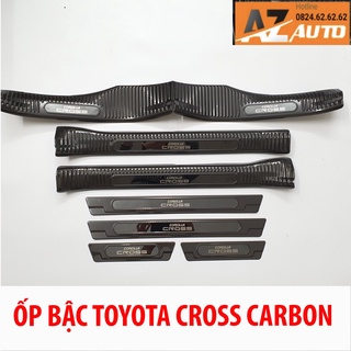 Ốp bậc cửa, Nẹp bước chân Toyota Cross 2020.-2023 - VÂN CARBON hàng cao cấp