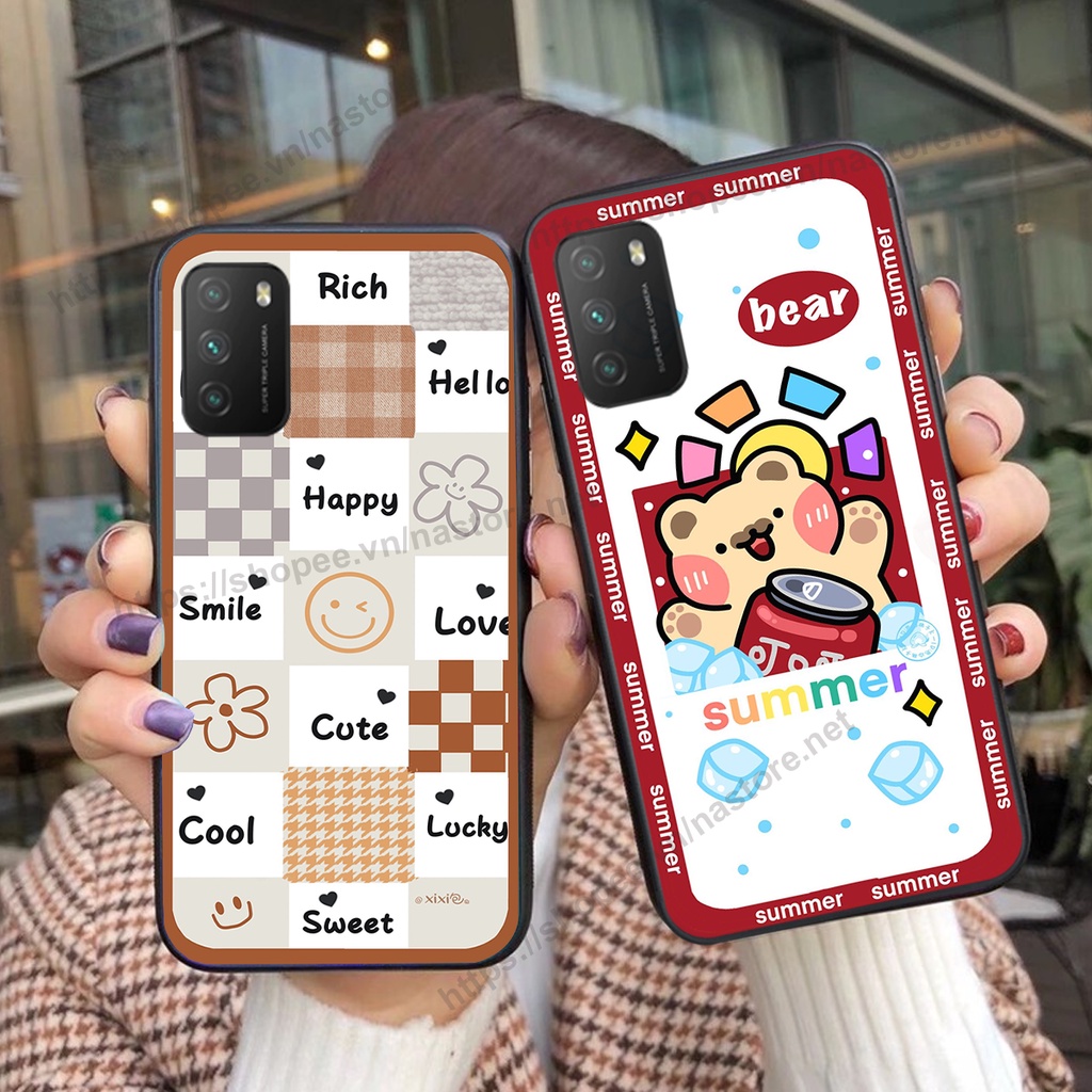 Ốp lưng Xiaomi Redmi 9T / Poco M3 / Poco X3 trái tim gấu cute thể thao cá tính, giá rẻ