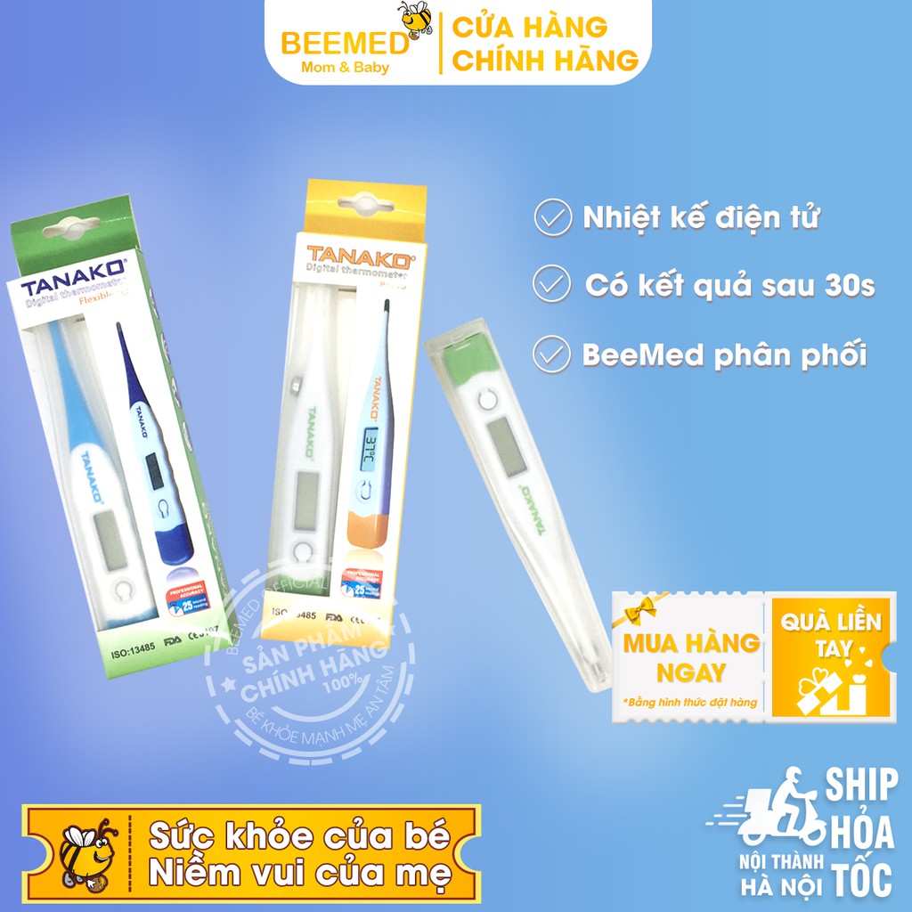 Nhiệt kế TANAKO - Nhiệt kế điện tử đầu mềm TANAKO - Nhận kết quả nhanh sau 30 giây - An toàn Chính hãng