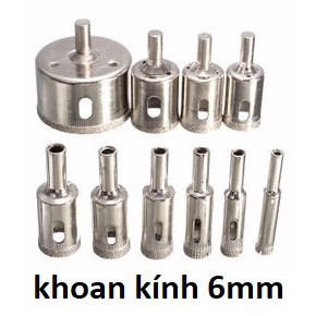 Mũi khoan sứ, kính 6 , mũi khoét gạch men, đá hoa cương, sứ, mũi khoét kiếng 6mm