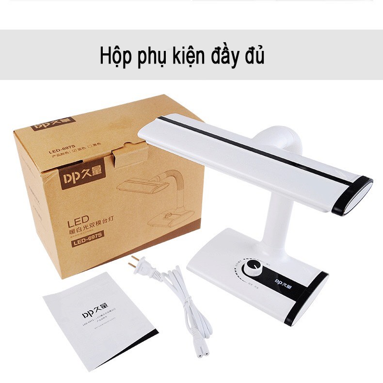 Đèn học chống cận thị cho bé, đèn bàn học tích điện, đèn led 697S, BIBI SHOP