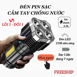 Đèn Pin Cầm Tay, Đèn Pin Siêu Sáng Chất Liệu Cao Cấp Chống Nước COCA T