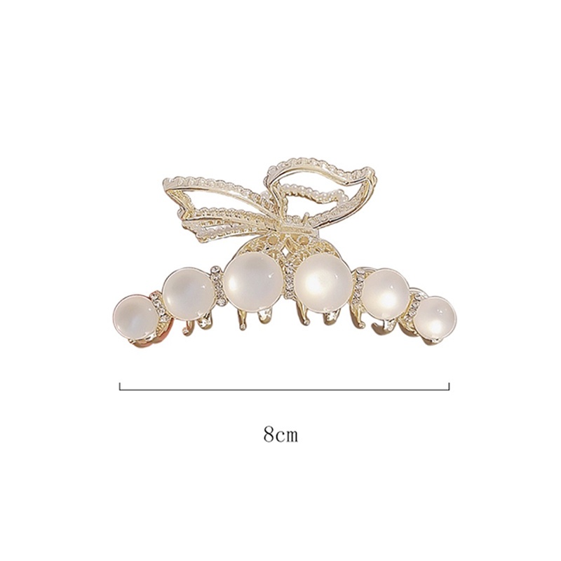 Kẹp Tóc Hình Bướm / Cá Mập Đính Đá Opal / Ngọc Trai Nhân Tạo Phong Cách Hàn Quốc