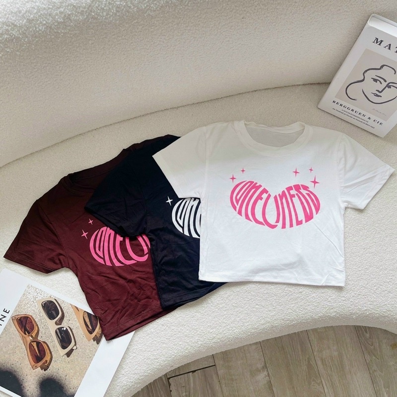 Áo CropTop In COMENESS ( Kèm hình thật )
