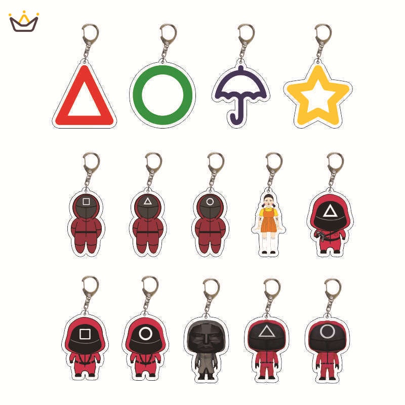 Móc khóa acrylic hình người đàn ông chơi game phong cách squid game thời trang
