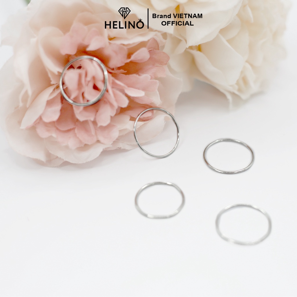 Nhẫn bạc trơn HELINO trơn tròn basic cá tính, đơn giản, thời trang phụ kiện N04