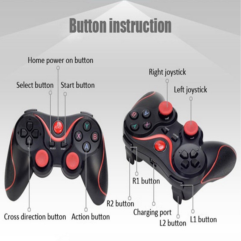 Tay Cầm Chơi Game X3/T3 Có Bluetooth Cho Smartphone, PC, Laptop, Android, IOS, Windows Có Giá Kẹp Điện Thoại