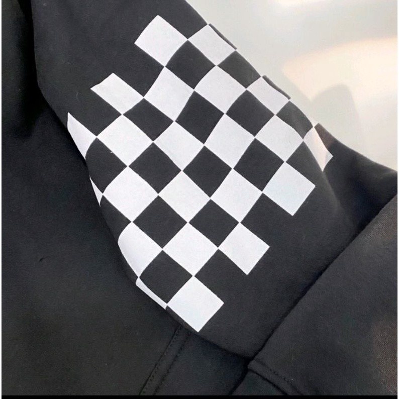 Áo khoác in tay Caro Chất nỉ cottong fom thụng