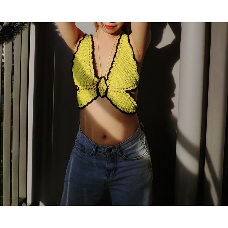 bikini len handmade hình bướm