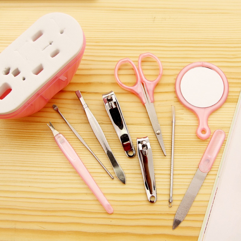 Bộ Dụng Cụ Cắt Vệ Sinh Móng Tay 9 Món HÌnh Quả Táo Siêu Tiện Lợi An Toàn Có Thể Mang ĐI Xa
