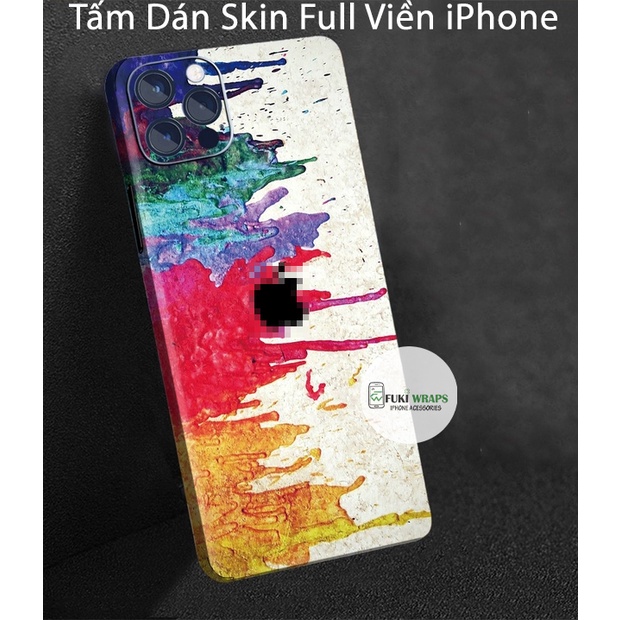 Tấm dán Skin Mặt Sau Nghệ Thuật FULL VIỀN Dành Cho 13prm , 12prm , 11prm , x ,xsm, 7p , ip11 , ip12 , ip13 - FukiShop