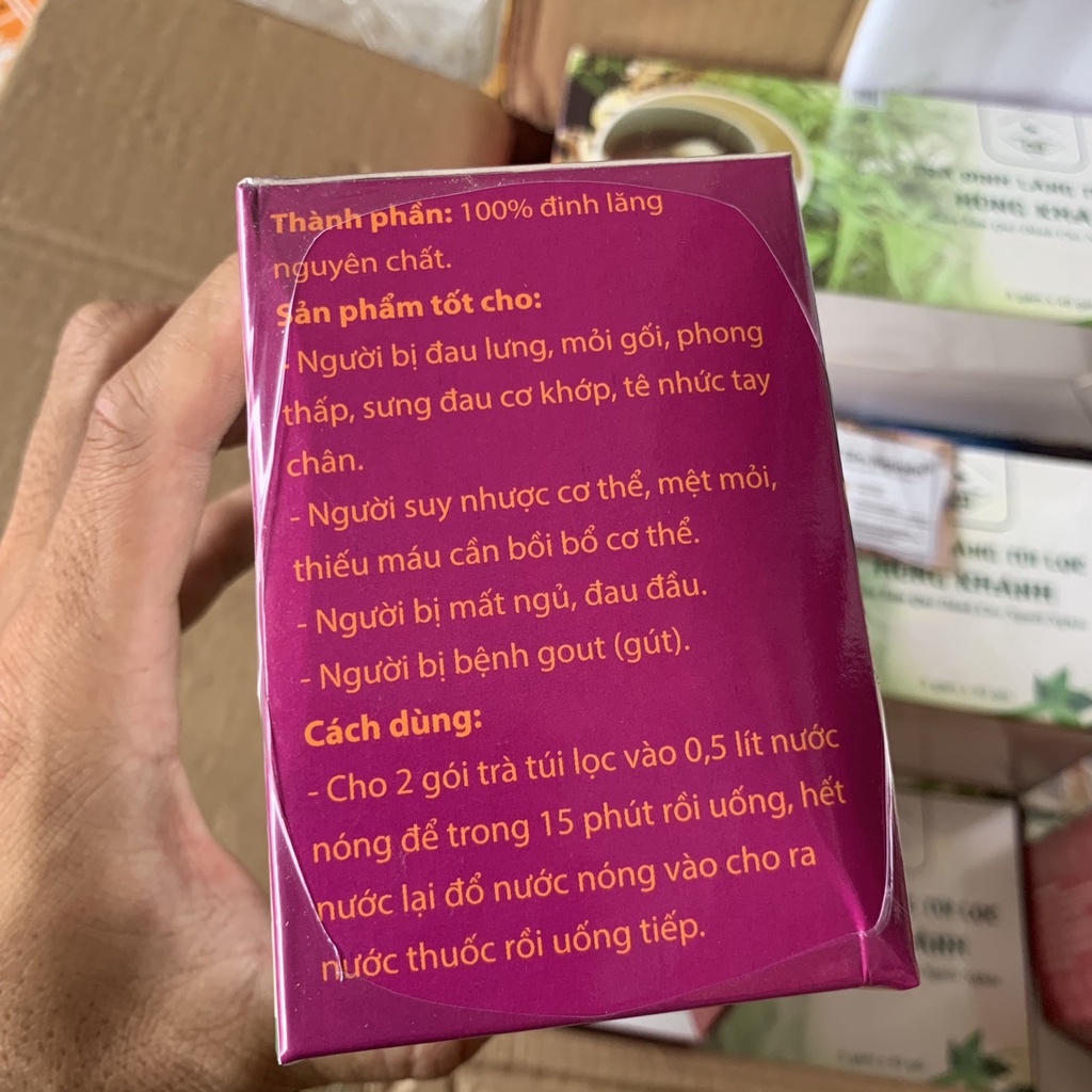 Trà đinh lăng túi lọc nguyên chất - Trà Hùng Khánh