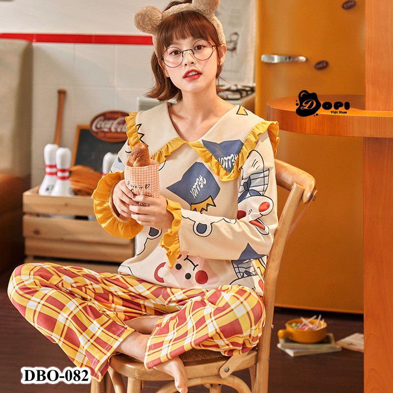 (DBO082) Đồ bộ mặc nhà thu đông dài tay CHUNKEER cao cấp