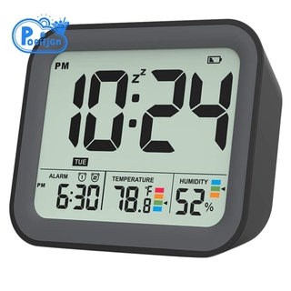 Đồng hồ báo thức điện tử để bàn có đèn led hiển thị nhiệt độ và độ ẩm