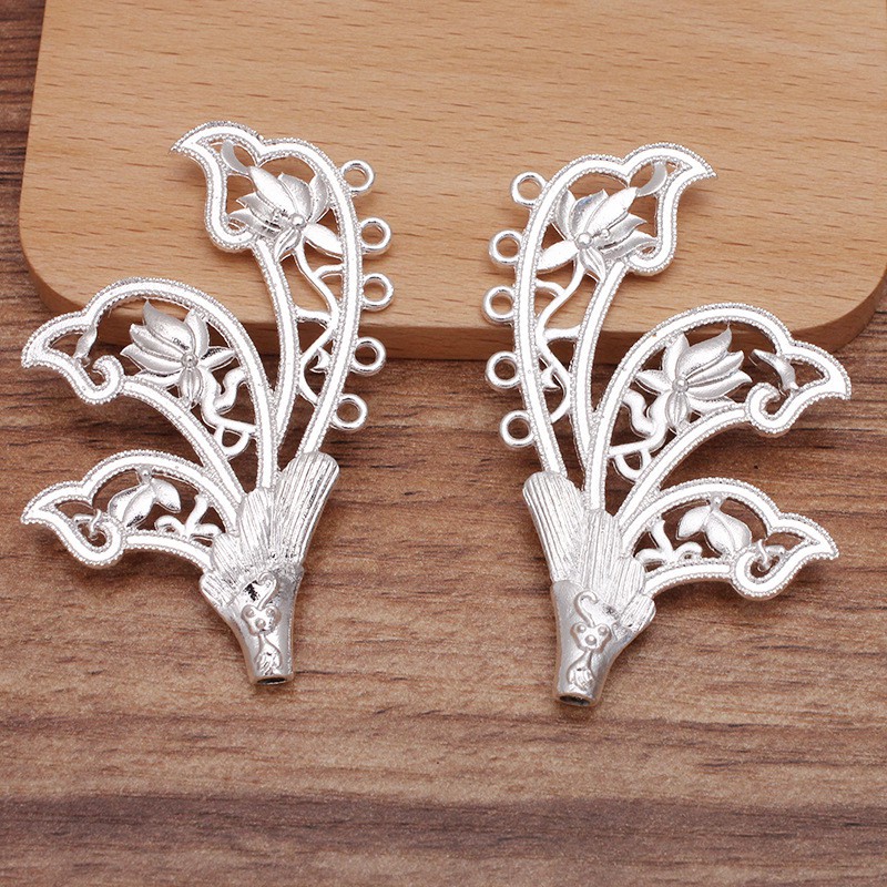 1 phiến đúc họa tiết 41*65mm nguyên liệu làm trâm làm trang sức cổ trang cosplay cổ phục có màu KC