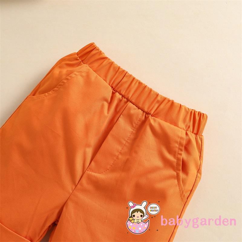 Bộ Áo Sơ Mi Tay Ngắn Đính Nơ Hình Động Vật + Quần Short Màu Trơn Dành Cho Bé Trai 6 Tháng Tuổi 4 Tuổi