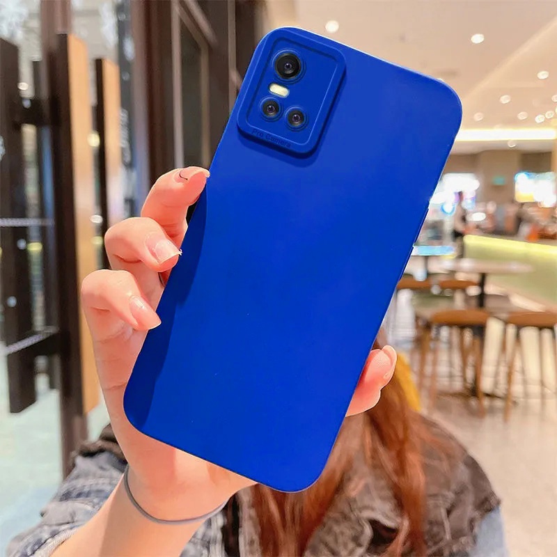 Ốp điện thoại viền vuông hồng cho VIVO Y02s Y21 Y33s Y20 Y20i Y20s G Y21s Y12a Y01 Y11 Y1s Y17 Y15 Y12 Y12s Y72 5G Y30 Y50 TPU trơn dẻo mềm