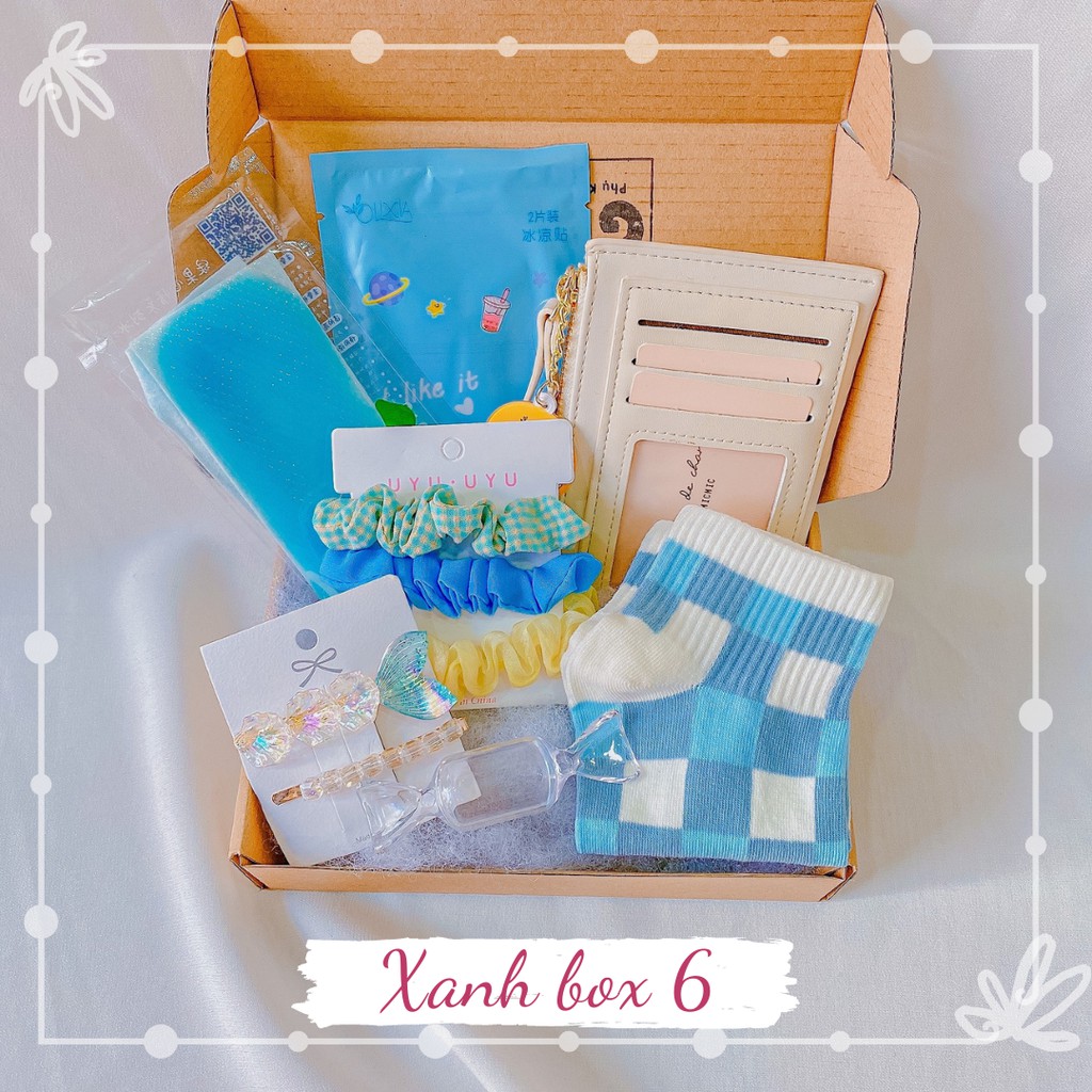 Set Quà Tặng Sinh Nhật Tone Xanh💖 Đặc Biệt Cho Bạn Nữ, 1 box gồm 2-6 món quà dễ thương | BigBuy360 - bigbuy360.vn