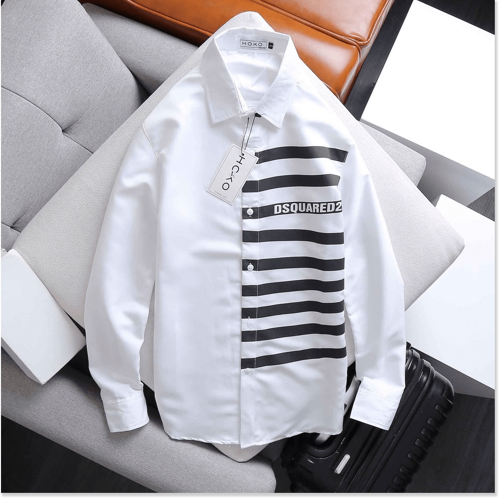 Áo sơ mi in thêu kẻ sọc ngang cực đẹp , hot , kiểu hàn quốc KME FASHION