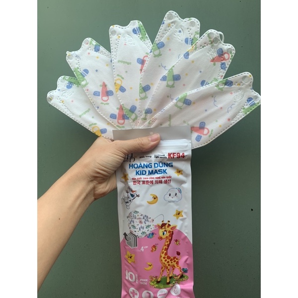 Thùng 600 cái Khẩu trang Trẻ Em KF94 Hoàng Dũng _ An Tâm _ Thịnh Phát Size 4-10 tuổi - Khẩu Trang 4D cho bé