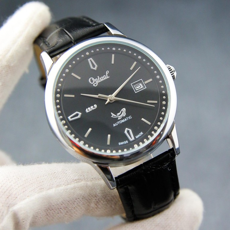 Đồng hồ nam OG1929 dây da đen cao cấp mặt kính chống xước, chống nước sang trọng - Bảo hành 12 tháng | BigBuy360 - bigbuy360.vn