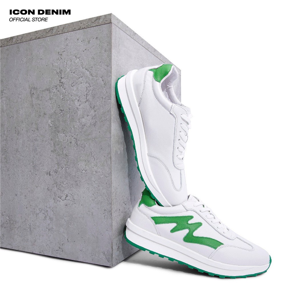 Giày Sneaker Basic Nam Nữ ICON DENIM White & Green GI110D04
