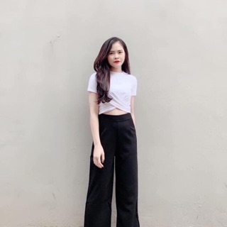 ÁO LỠ CHÉO EO TAY NGẮN