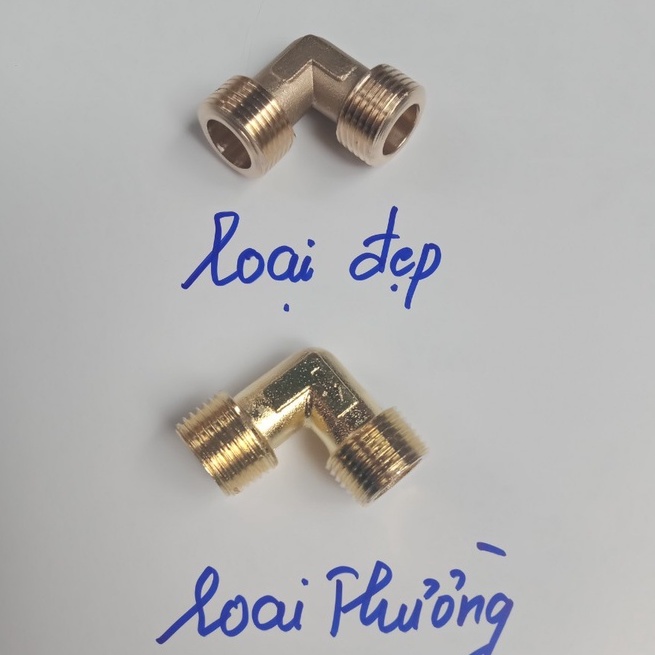 Kép nối góc ren ngoài máy nén khí-đồng thau