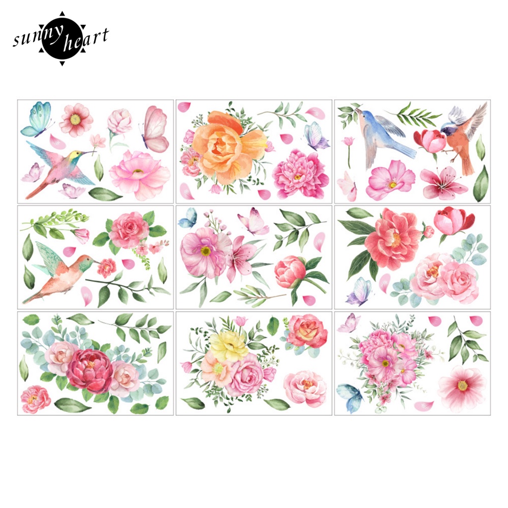 Sunnyheart Miếng Dán Cửa Sổ Màu Sắc Tươi Sáng Không Mùi Trang Trí Nhà Cửa