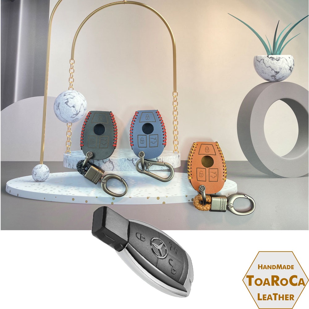 Bao Da Chìa Khóa Ô tô Smartkey Mercedes From nhỏ handmade da bò thật bảo vệ chìa khóa tránh va đập Toaroca