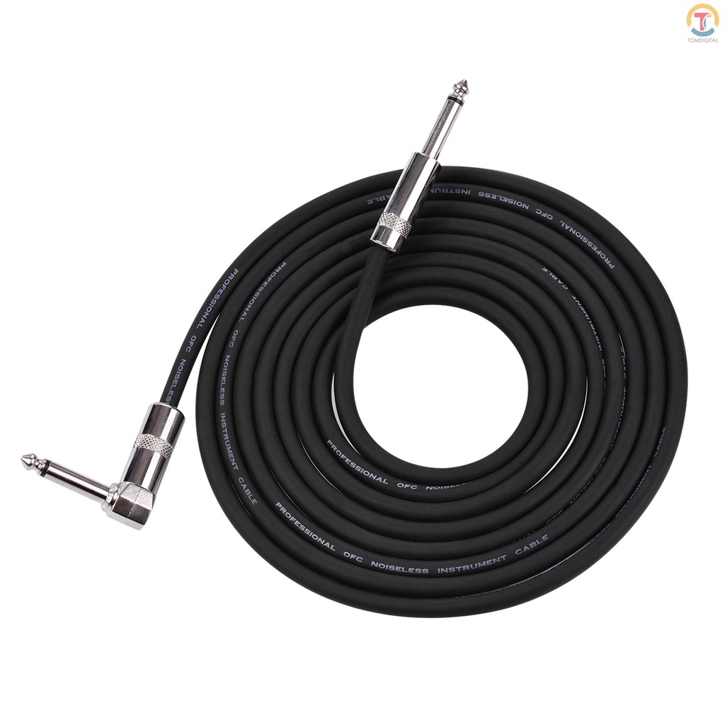 Dây Cáp Âm Thanh Guitar Điện ASC-21 Bằng Cao Su Màu Đen Góc Phải 1/