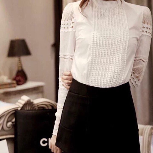 Áo sơ mi vải cotton điệu đà
