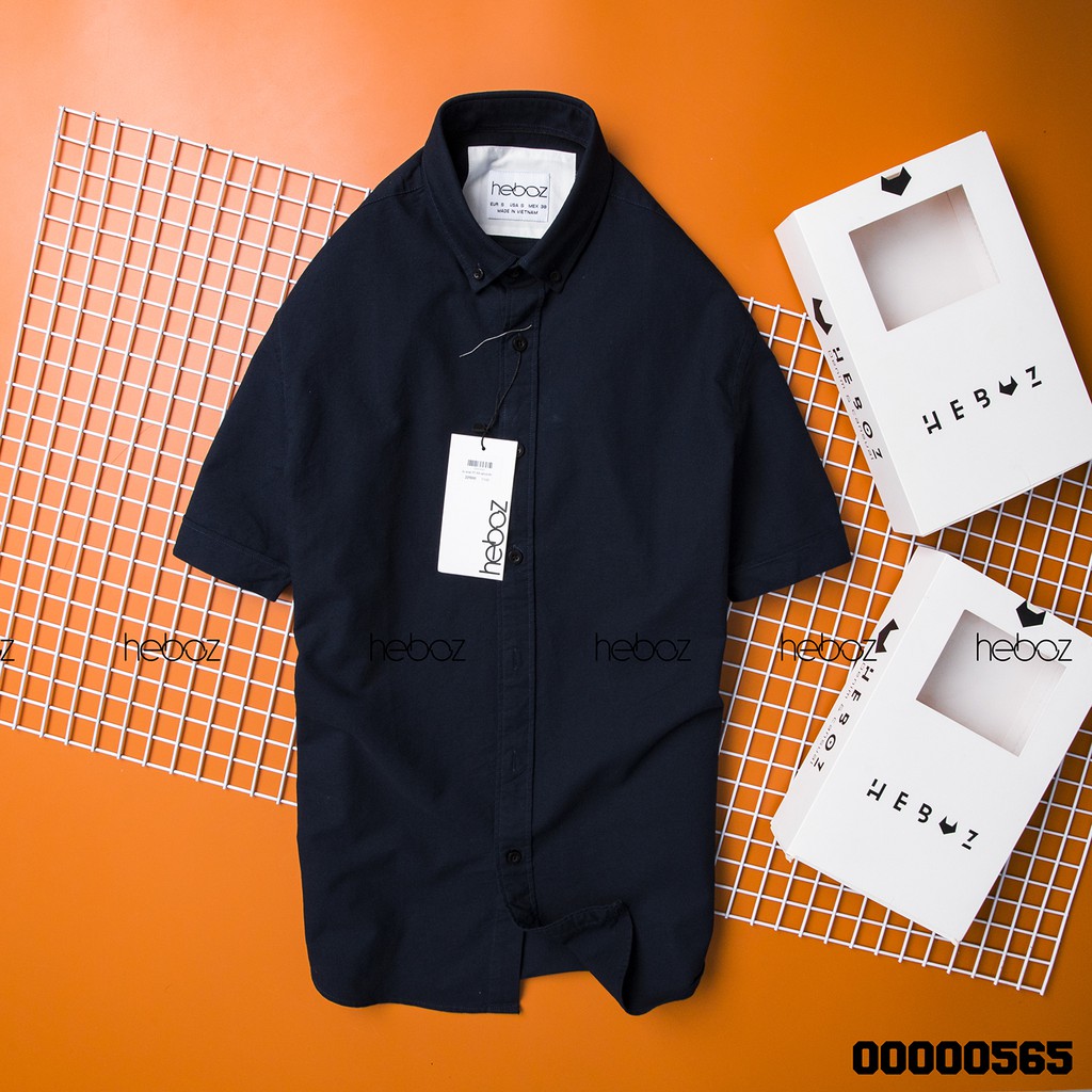 Áo sơ mi nam ngắn tay HEBOZ Oxford vải cotton pha mềm mịn lịch lãm nam tính 4 màu cao cấp-00000565