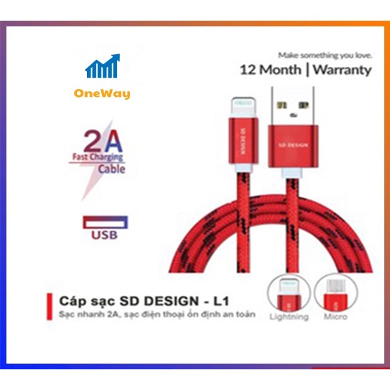 Cáp Sạc iPhone, Micro, Type C dây dù chính hãng L1 sạc điện thoại ip, samsung, oppo ổn định, Bảo Hành 1 Đổi 1