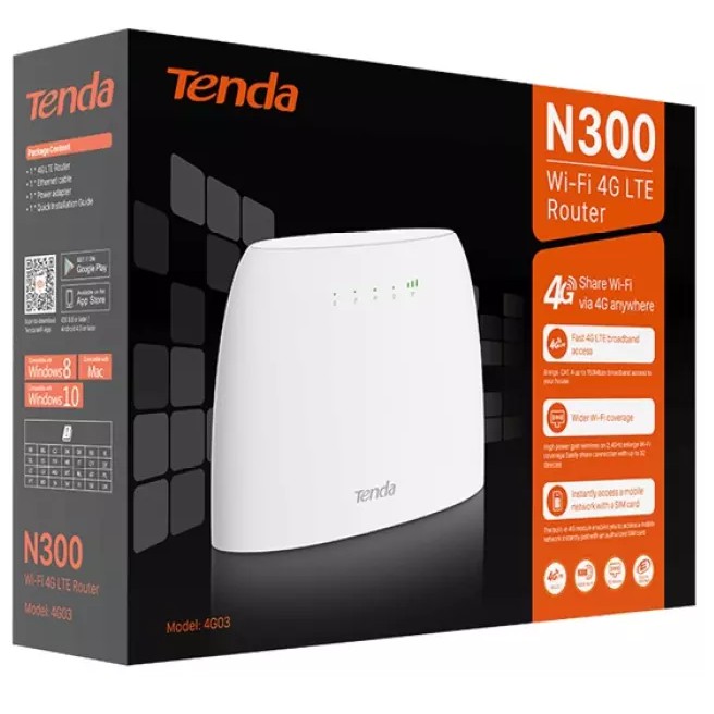 Bộ phát WiFi Tenda 4G03 dùng Sim 4G LTE