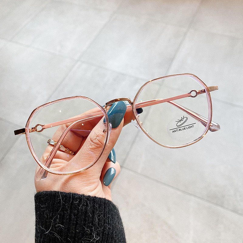 Mắt Kính Gọng Cận Form Tròn 596 Lyly Anti Blue Light Phong Cách Hàn Quốc Cá Tính - Hazo