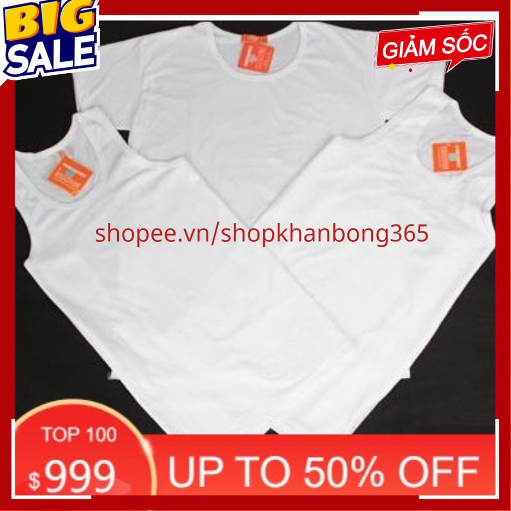 Aó thun Lót Nam HANOIVIETNAM ,áo không tay 3 lỗ, Cộc Tay nam Cổ Tròn chất cotton mỏng mềm màu trắng | BigBuy360 - bigbuy360.vn