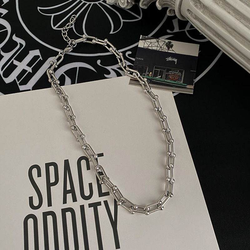 Vòng cổ thép titan dạng chuỗi xích cá tính