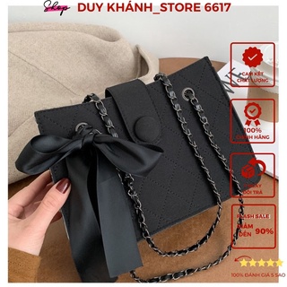 Túi xách nữ đeo chéo đeo vai công sở cúc nơ da mềm giá rẻ