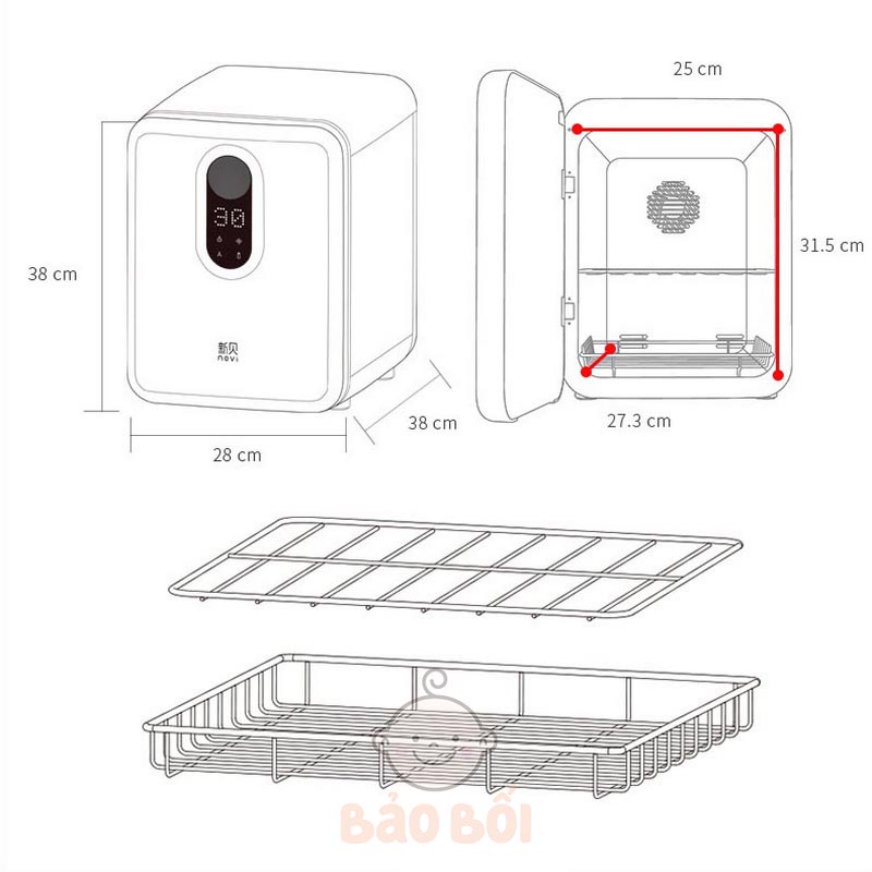 Máy Tiệt Trùng Sấy Khô Khử Mùi UV Tân Bôi NCVI Cao Cấp