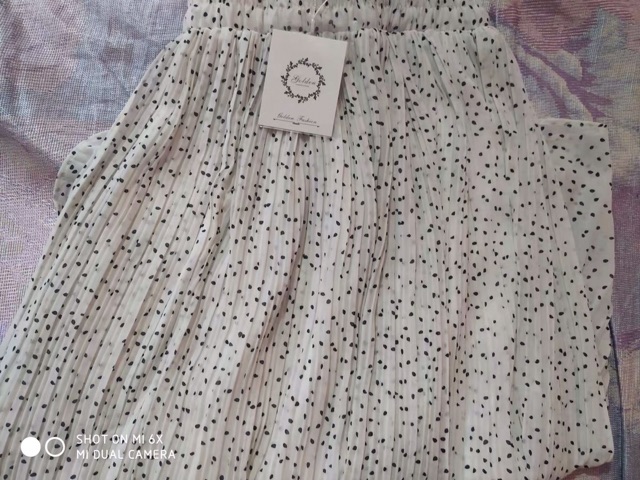 Chân váy dài chất chiffon lưng thun hoạ tiết chấm bi cho nữ ( Kèm Ảnh Thật) | BigBuy360 - bigbuy360.vn