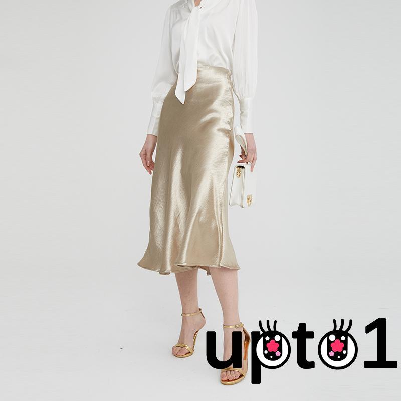 Up-Women´s High Waist Skirt Glossy Satin Trumpet Skirt Party Skirts Fashion Metallic Shiny Skirt | BigBuy360 - bigbuy360.vn