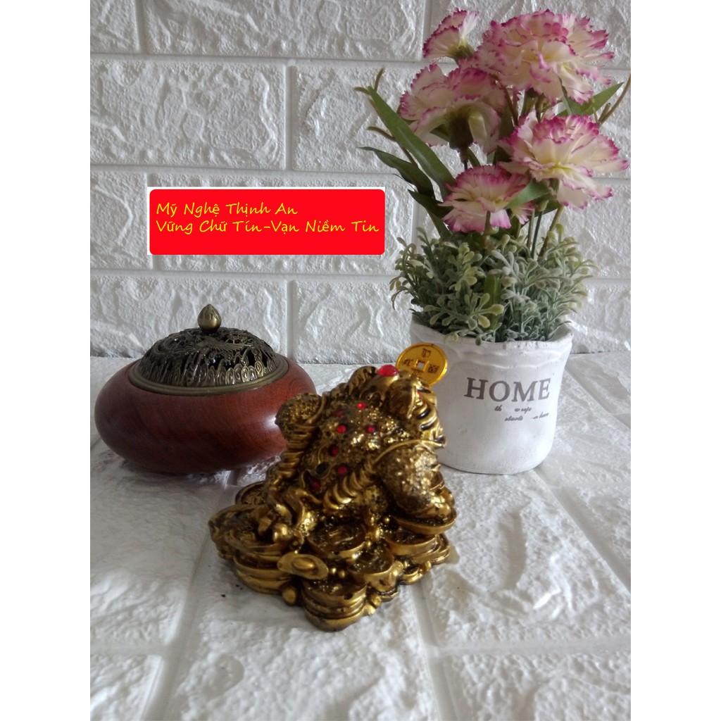 Thiềm thừ chiêu giữ tài lộc Cóc ba chân ngậm tiền vàng màu đồng - CMD10 | BigBuy360 - bigbuy360.vn