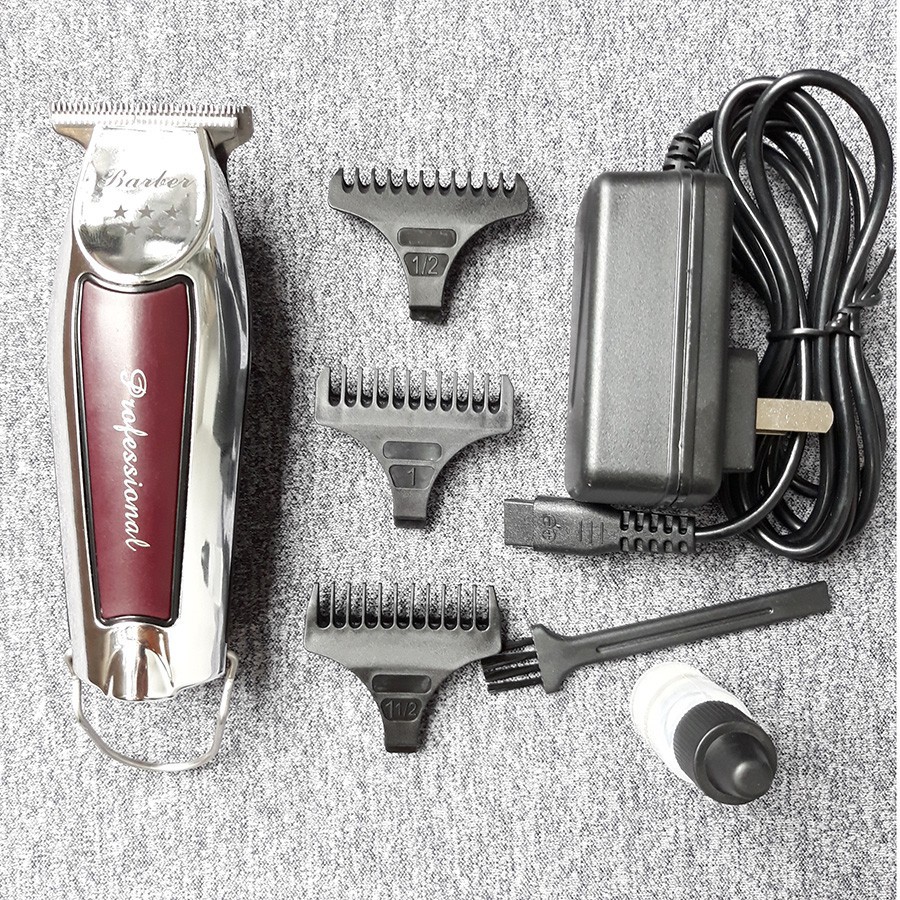 Tông đơ chấn viền Barber 9220 đã chuốt lưỡi, tông đơ cạo trọc, cạo viền, cạo râu, kẻ vẽ, 2 tốc độ, máy cắt tóc sạc pin